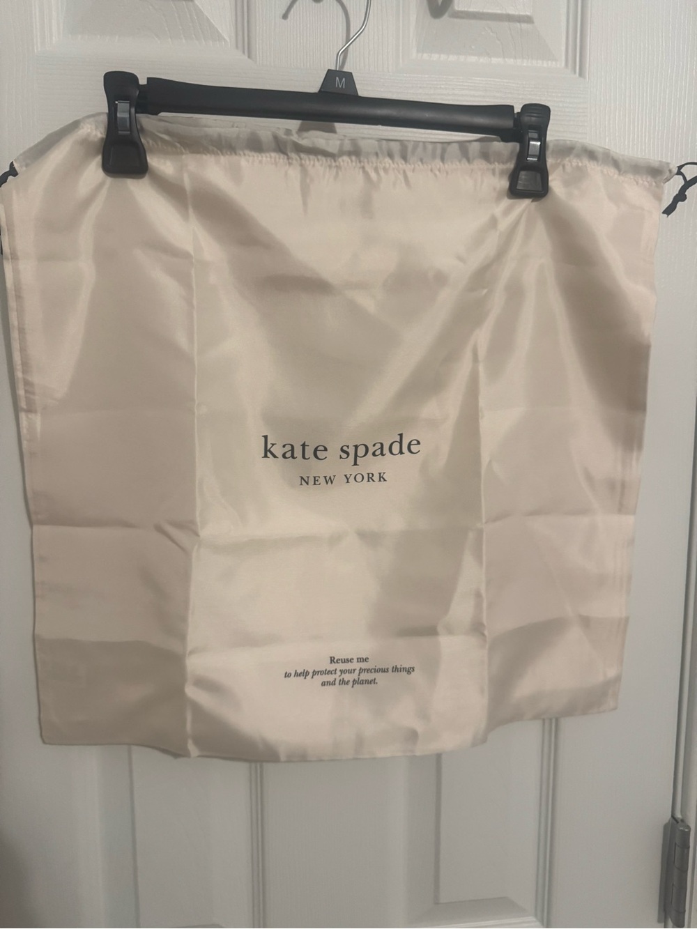 Kate Spade Cream Drawstring Dust Bag with Logo